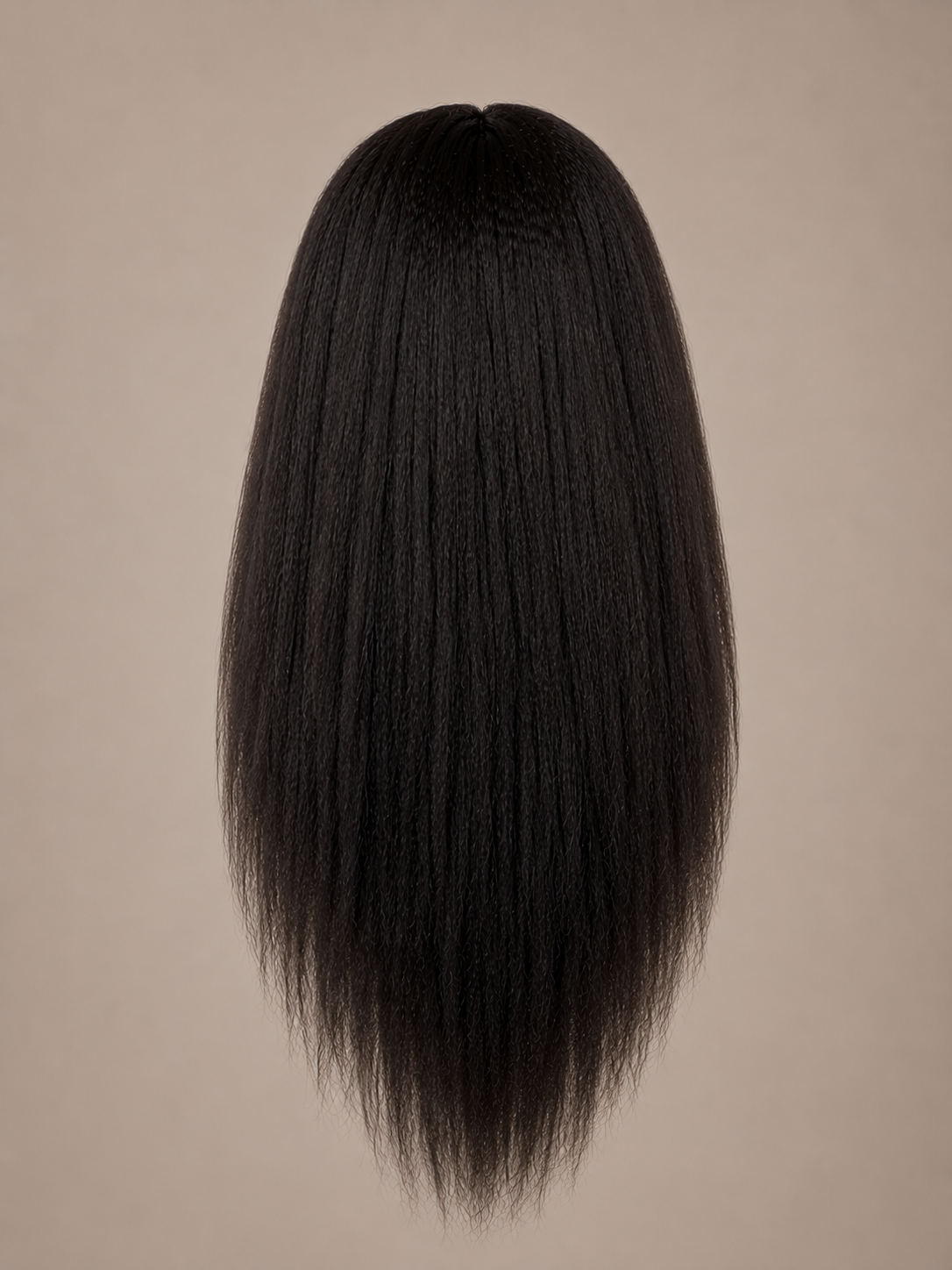 Kinky Straight floating wig back view