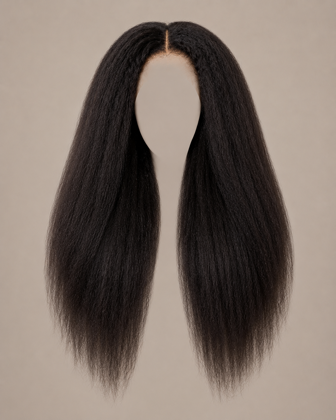 Kinky Straight floating wig front view