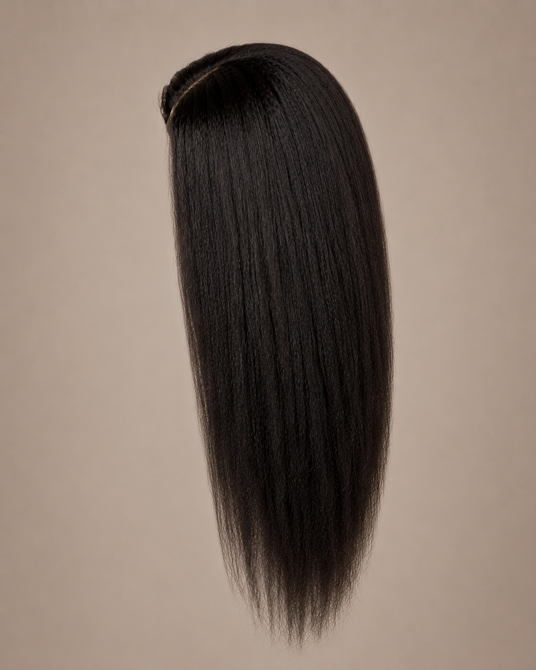 Kinky Straight floating wig side profile