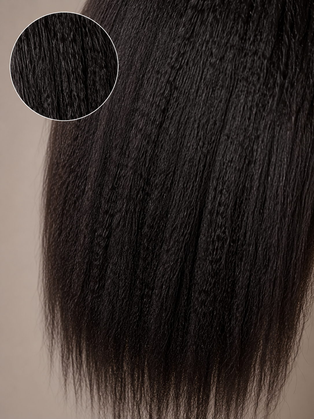 Kinky Straight wig texture close-up